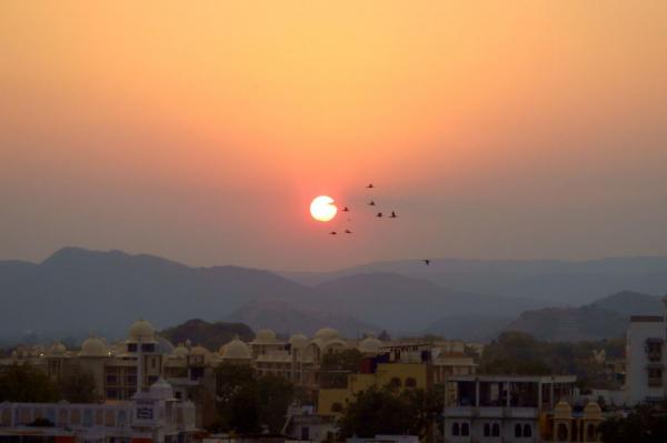 Coucher de soleil sur Udaipur