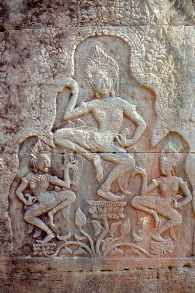 Bas relief sur le temple d'Angkor