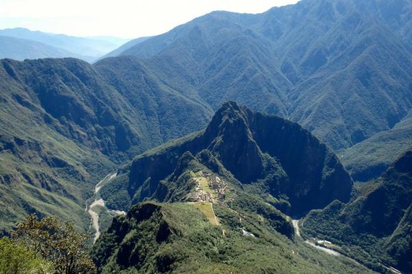 La vue depuis la montaña Machu Picchu